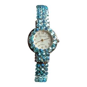 Vintage Vernier Baby Blue Swarovski Crystal Bracelet Watch